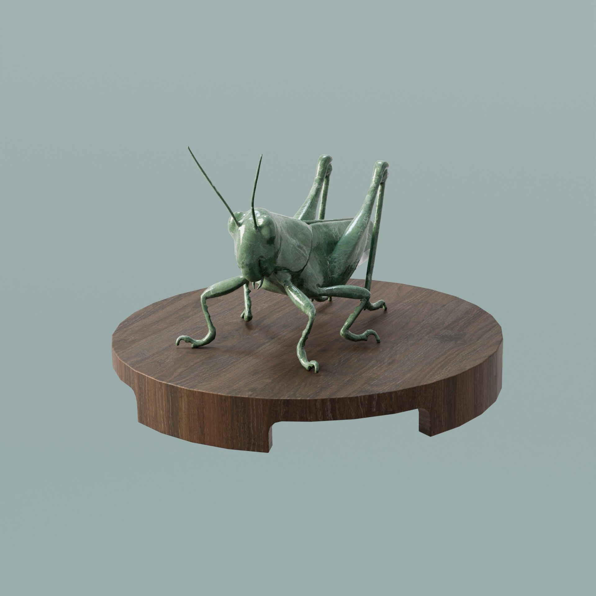 House Decoration Grasshopper Statue Low-poly 3D model_1