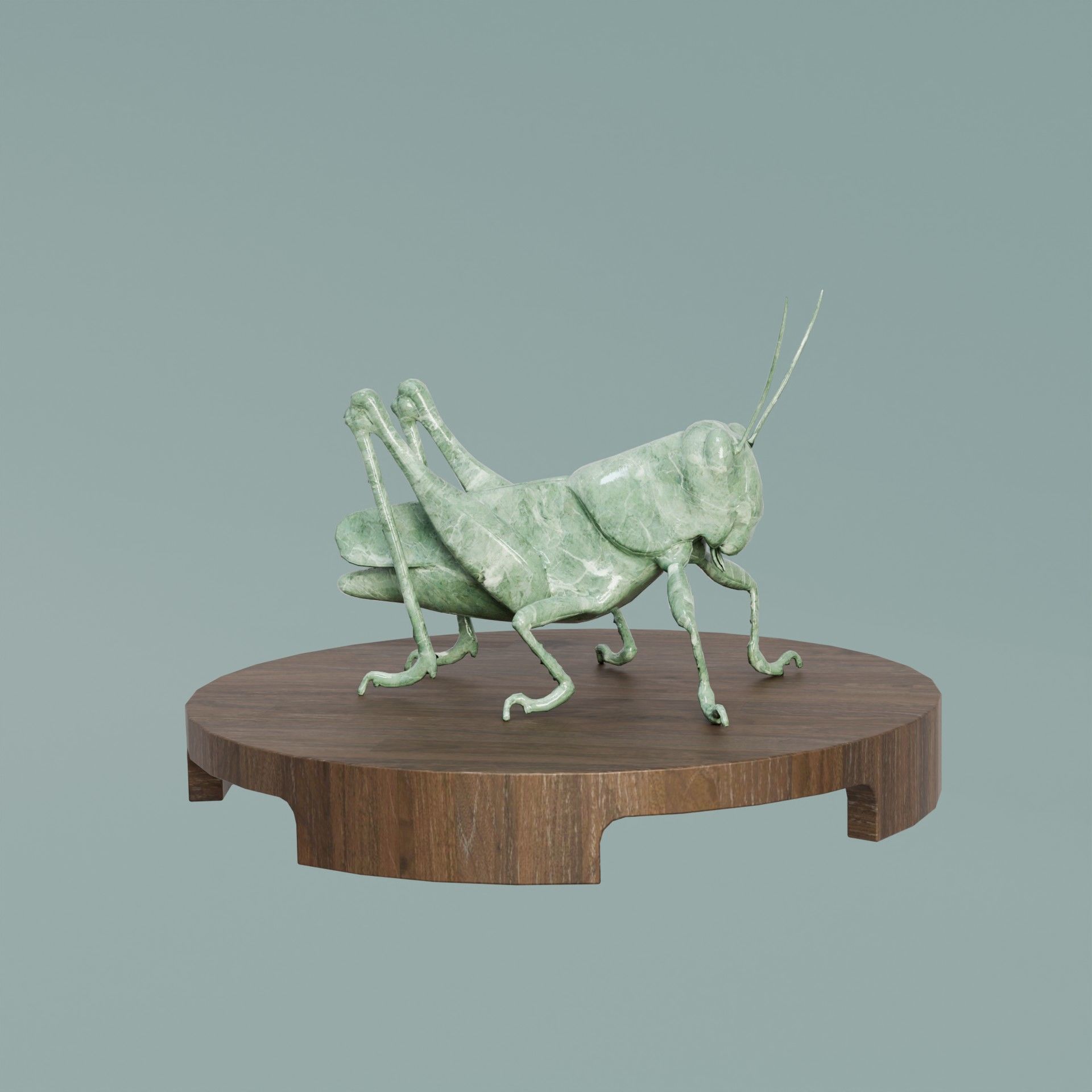 House Decoration Grasshopper Statue Low-poly 3D model_3