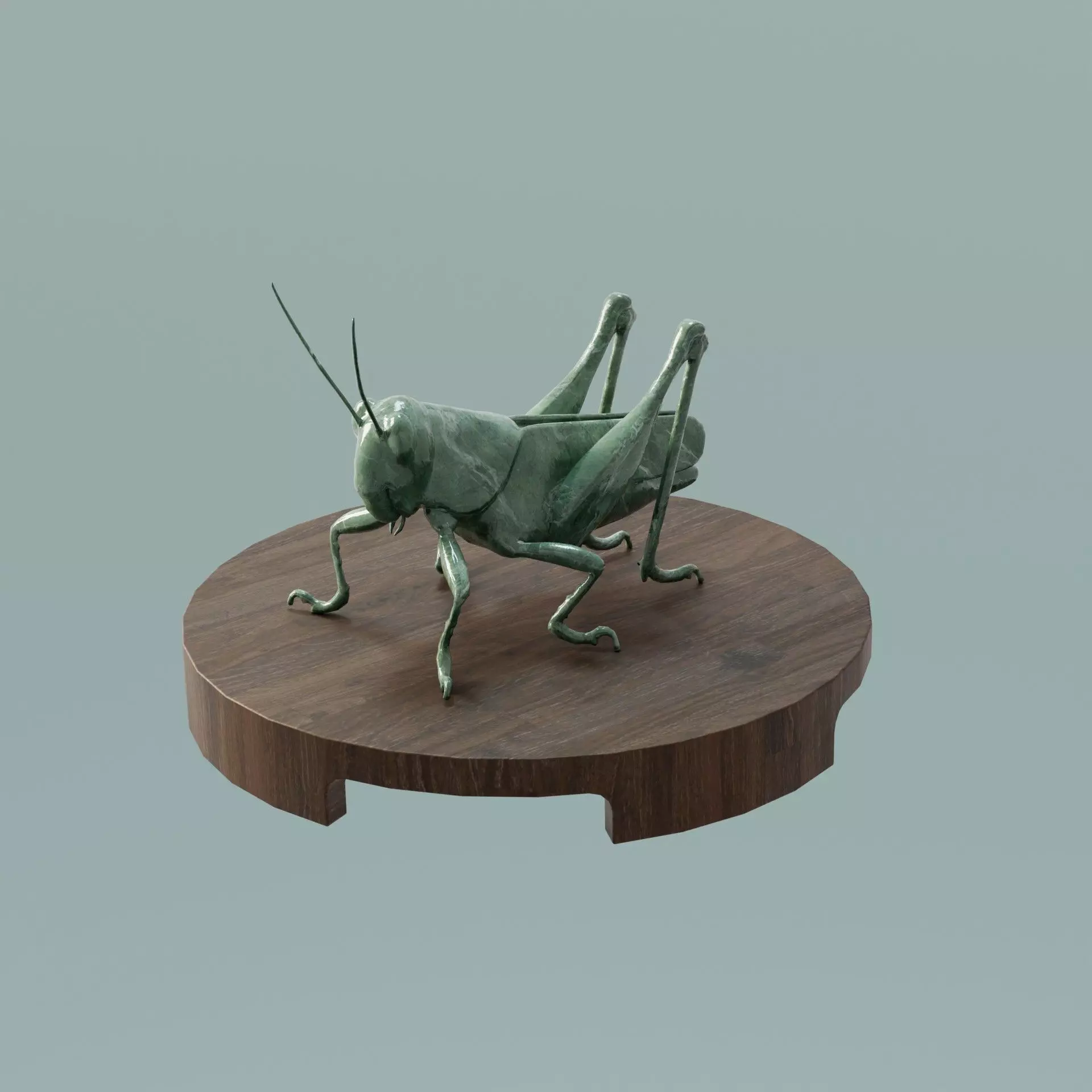 House Decoration Grasshopper Statue Low-poly 3D model_0