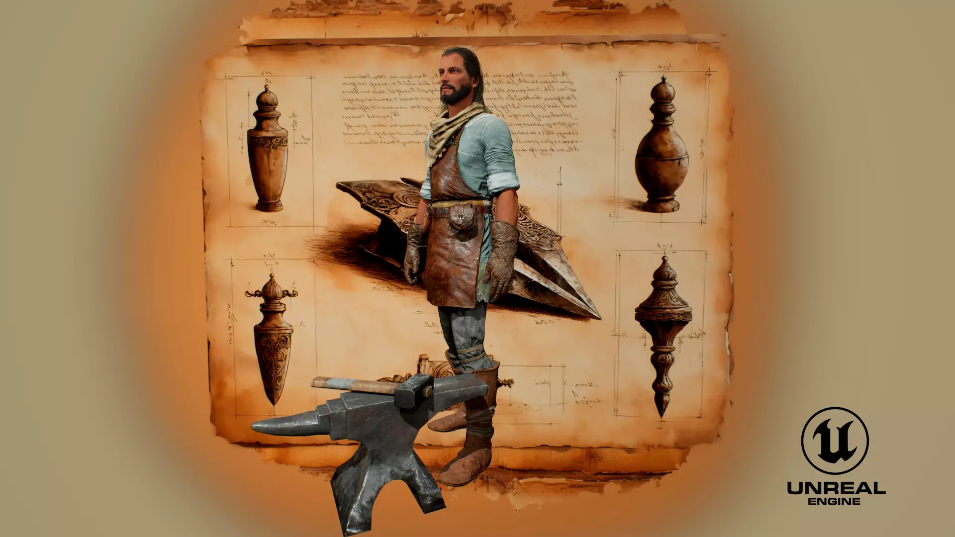 Blacksmith K Low-poly 3D model_0