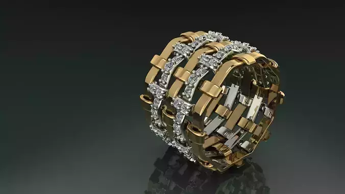 Ring Abstrakt with stones Printing Model Free 3D print model 3D print model
