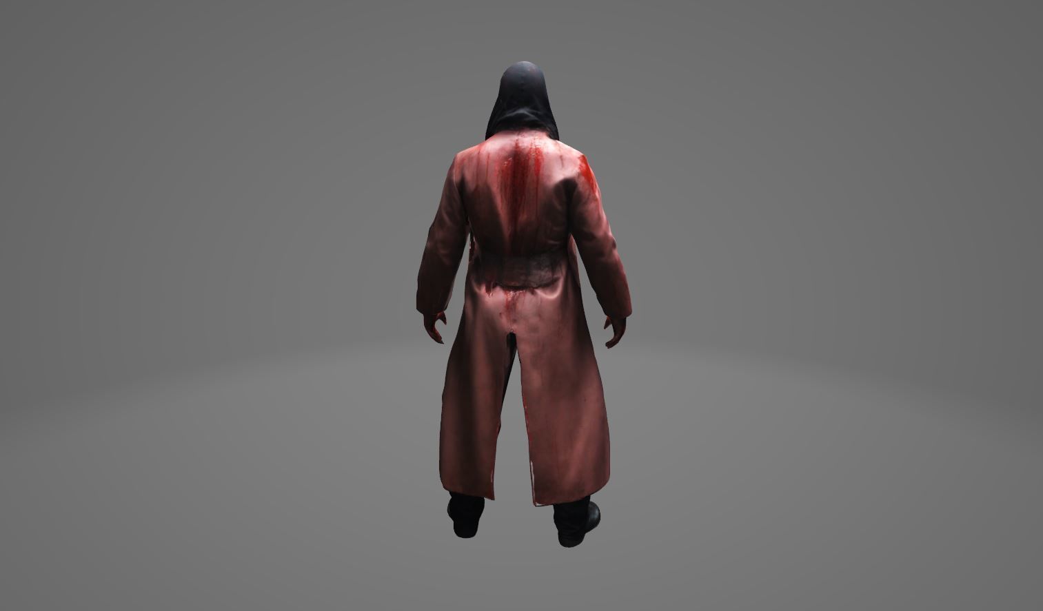 Killer Wearing a Coat and Hoodie 3D model_1
