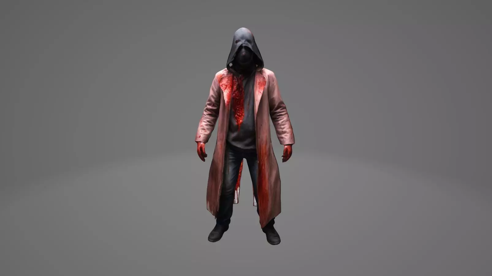 Killer Wearing a Coat and Hoodie 3D model_0