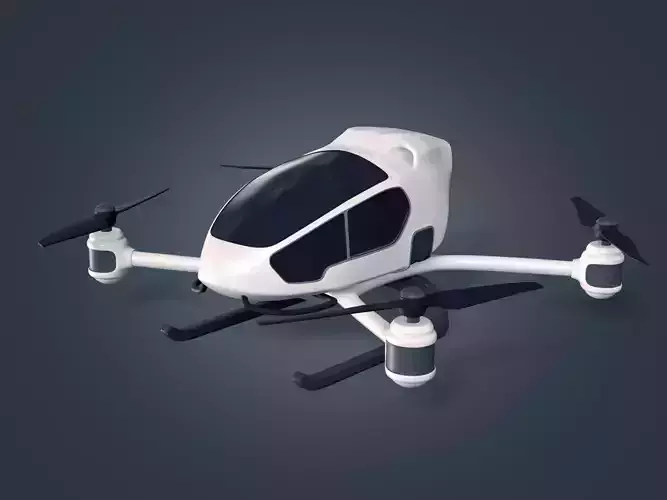 Generic Passenger Taxi Drone -- Quadcopter Helicopter Flying Car