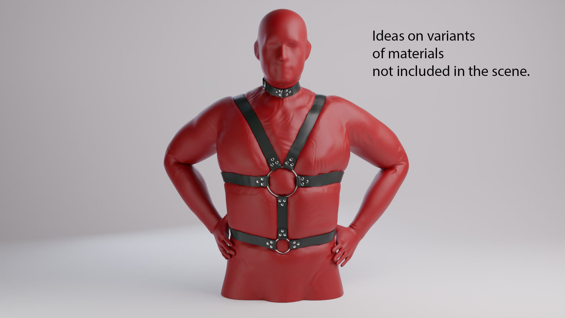 Harness on a mannequin 3D model_10