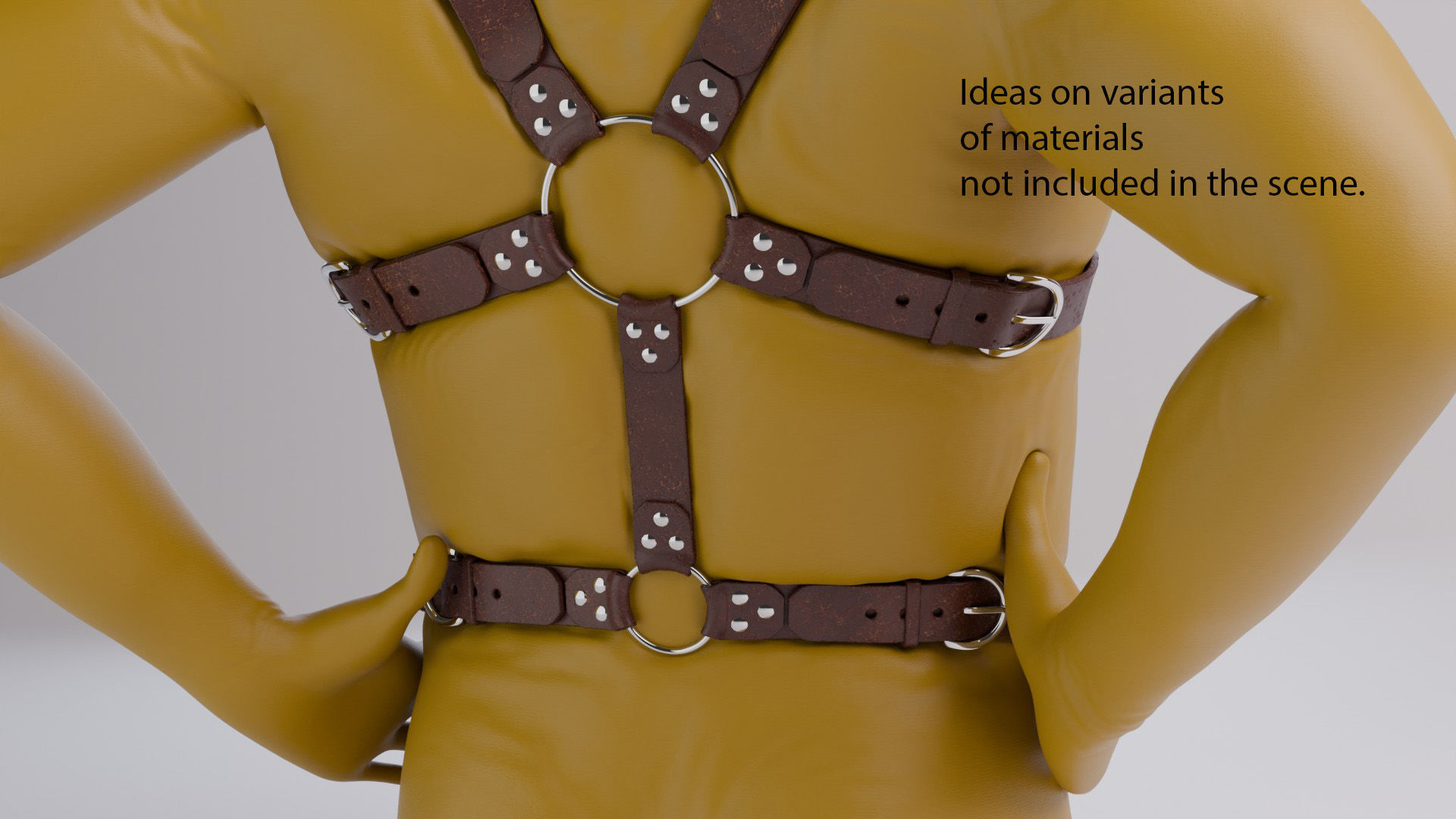 Harness on a mannequin 3D model_11