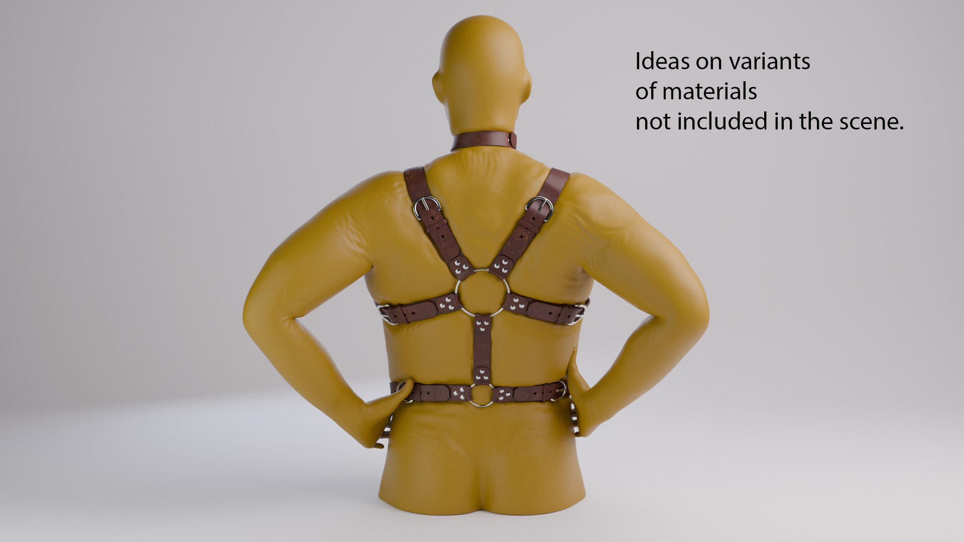 Harness on a mannequin 3D model_8