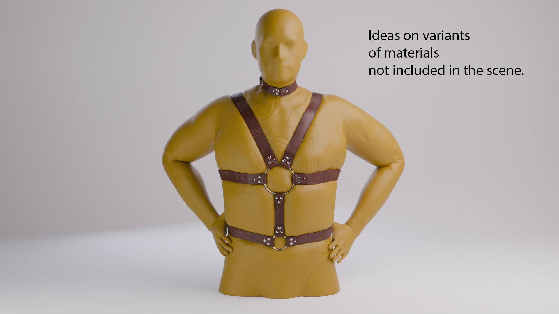 Harness on a mannequin 3D model_7