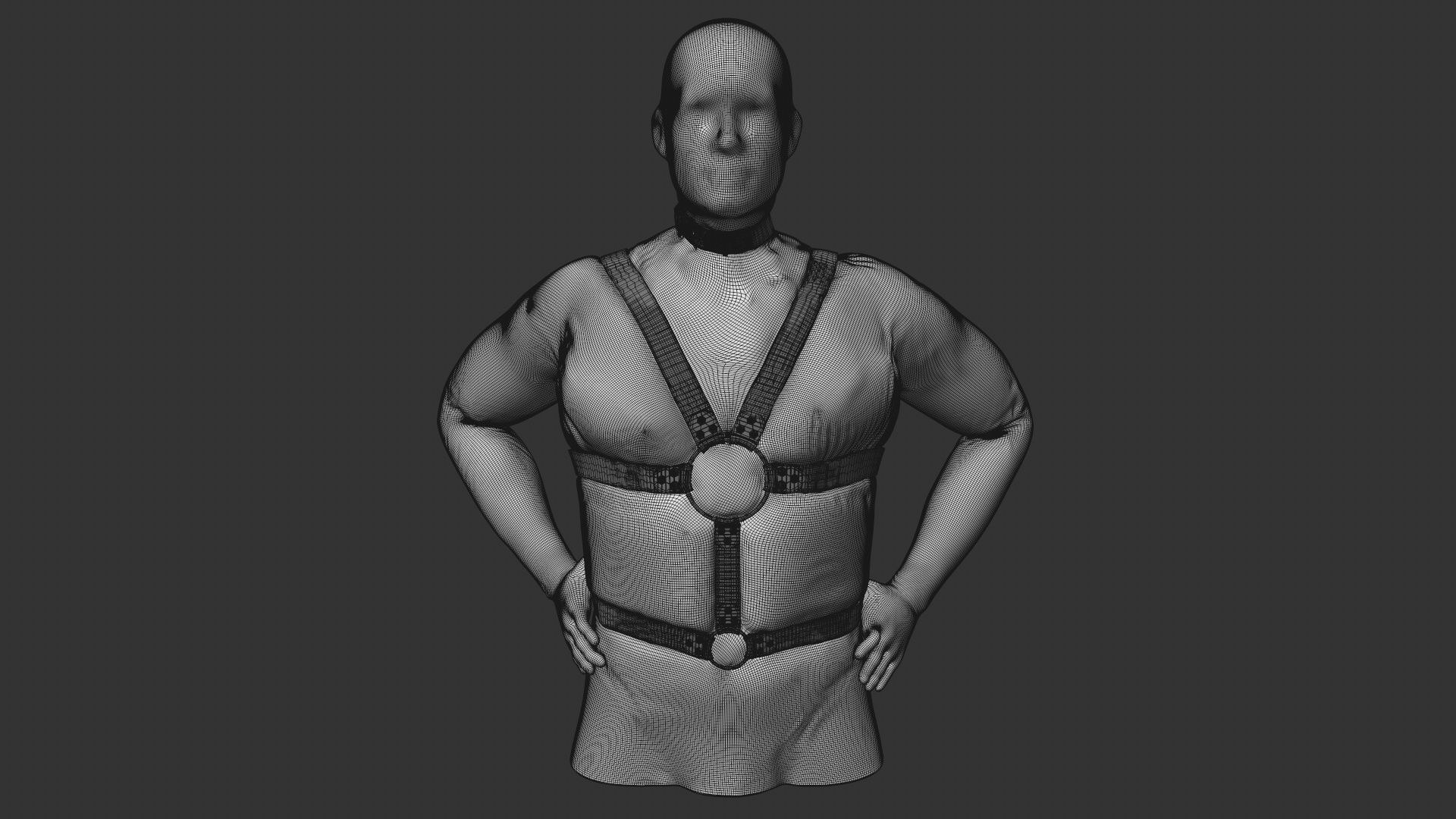 Harness on a mannequin 3D model_12