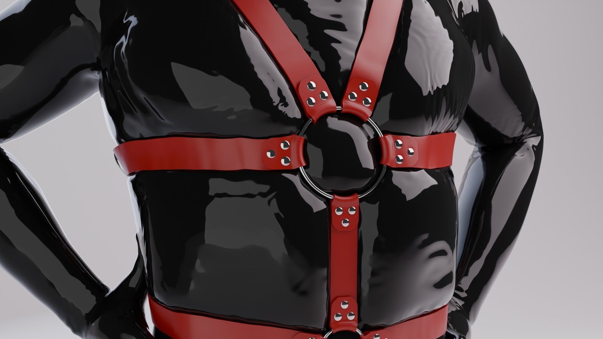 Harness on a mannequin 3D model_5