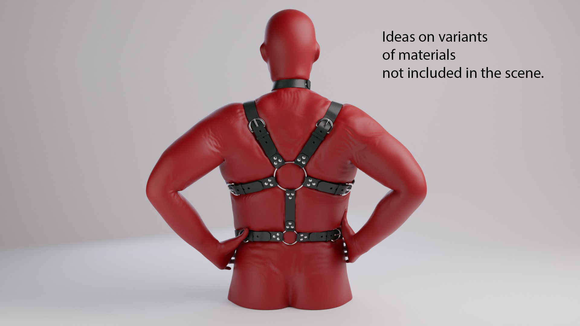 Harness on a mannequin 3D model_9