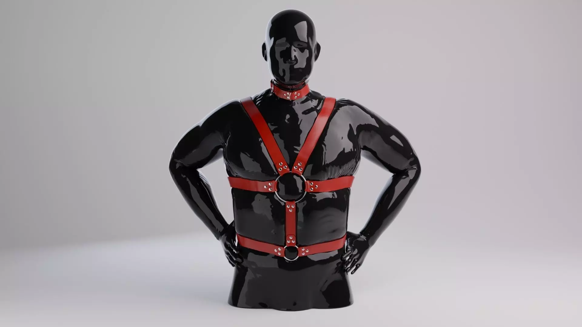 Harness on a mannequin 3D model_0