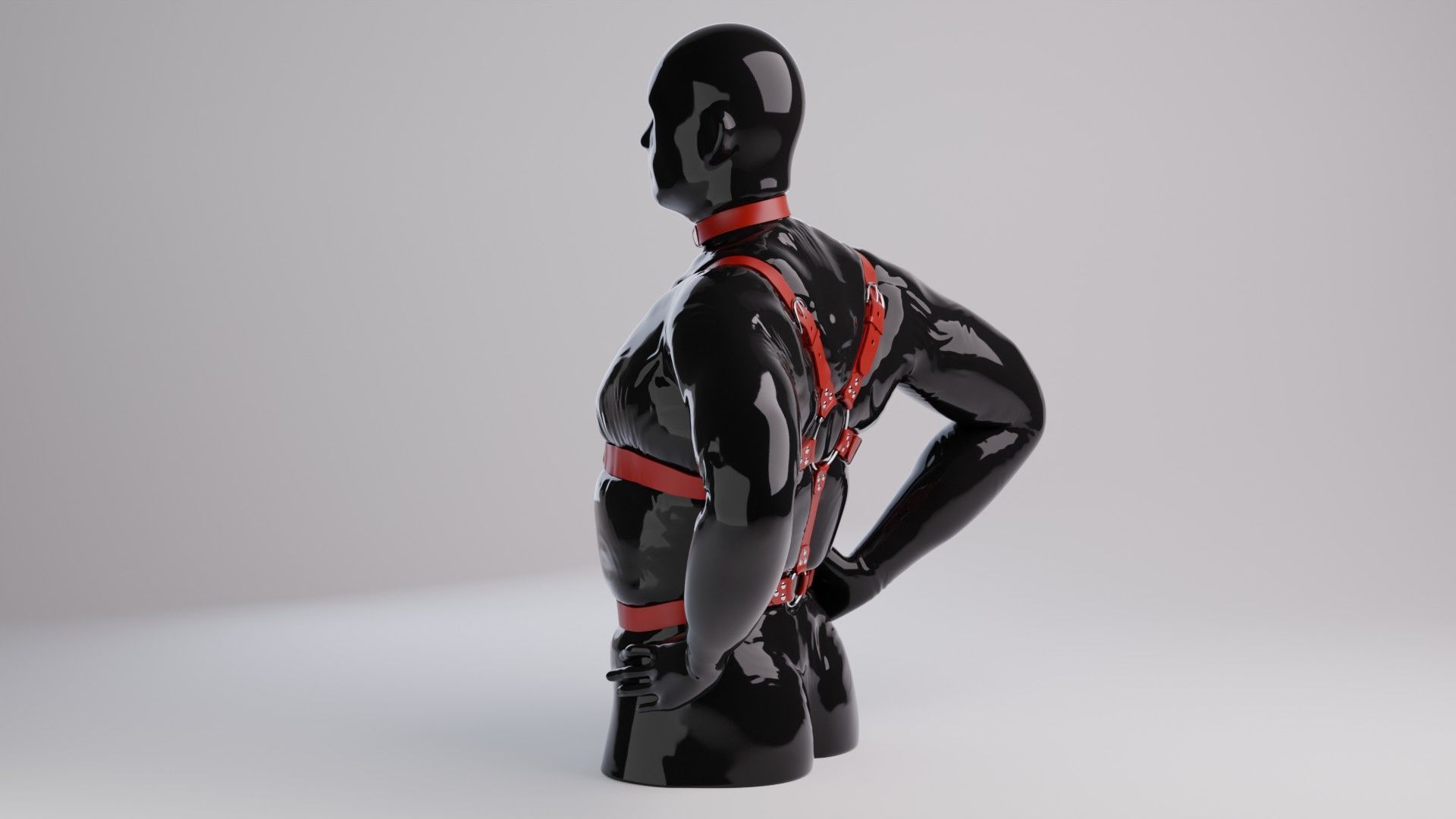 Harness on a mannequin 3D model_1