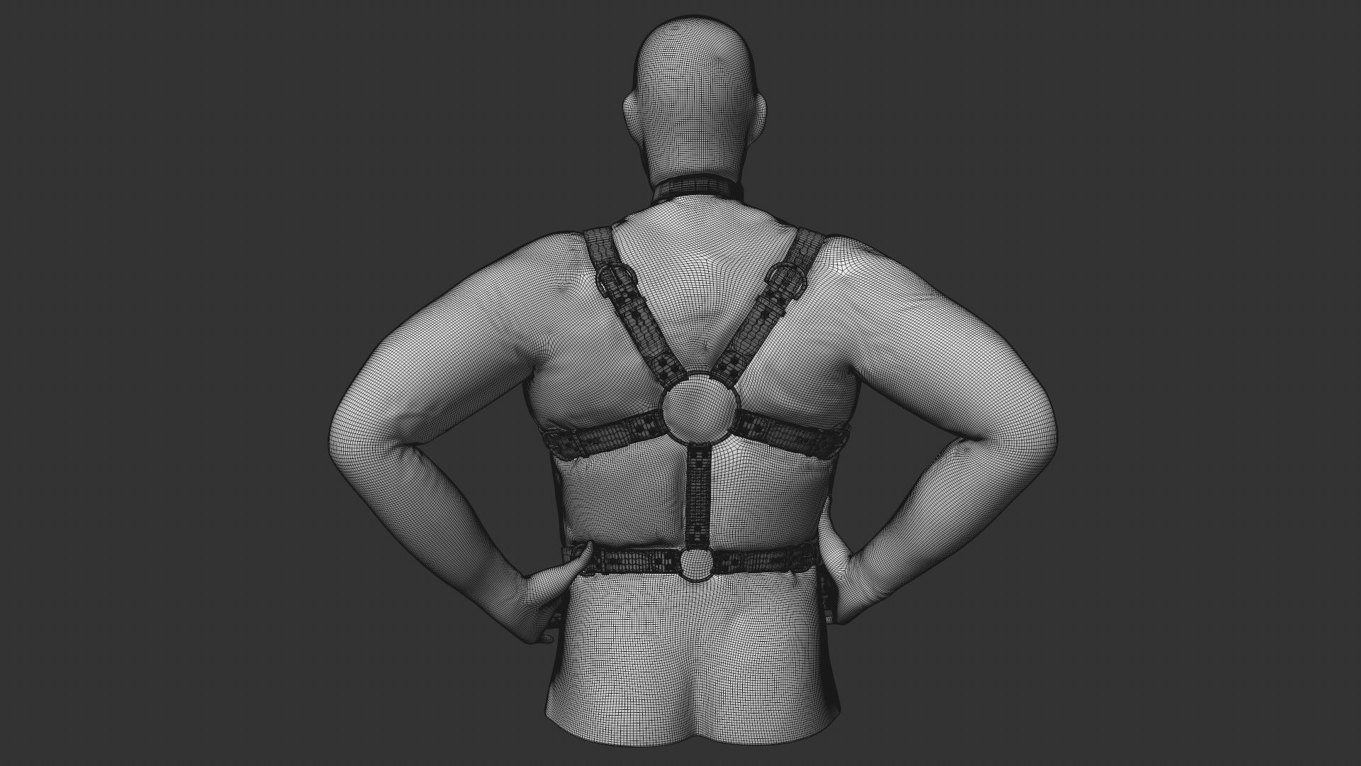 Harness on a mannequin 3D model_13