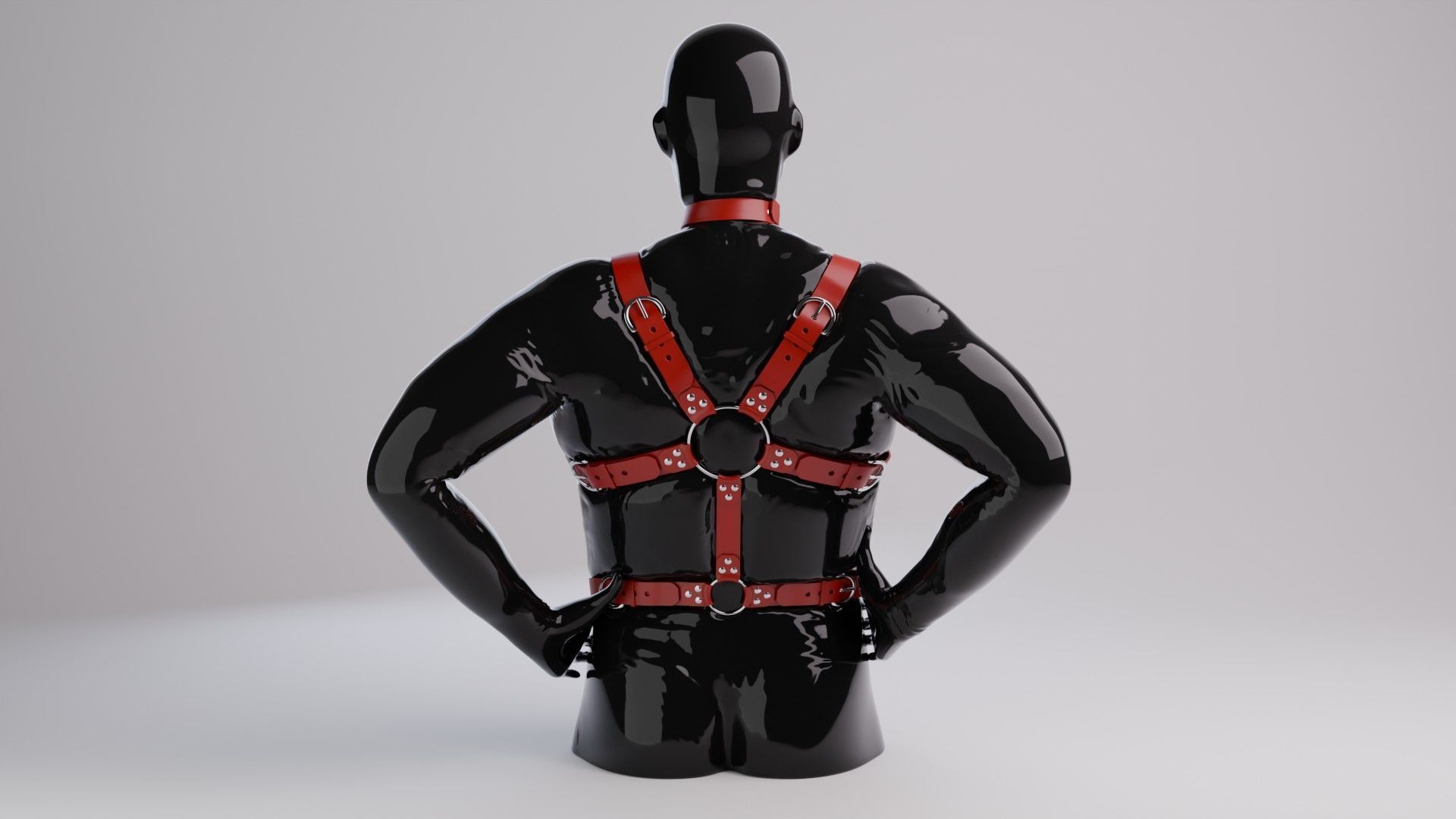 Harness on a mannequin 3D model_2