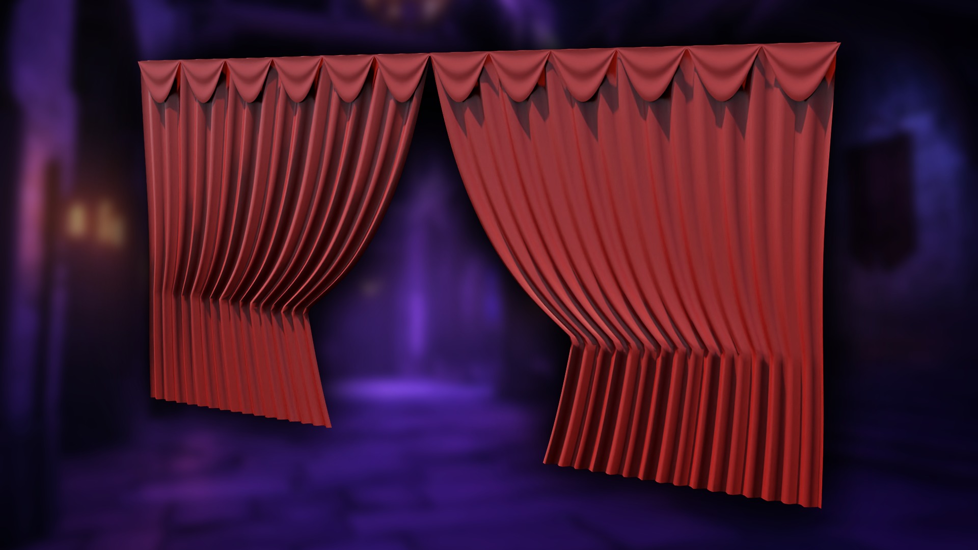 3D Tudor Curtain Geometry Node - Cloth Simulator 3D model_2