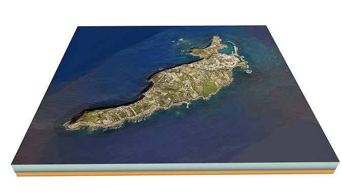 Ventotene Island  3d model terrain Low-poly 3D model