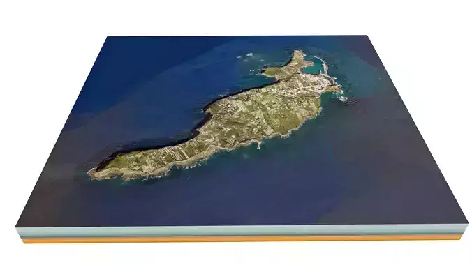 Ventotene Island  3d model terrain Low-poly 3D model