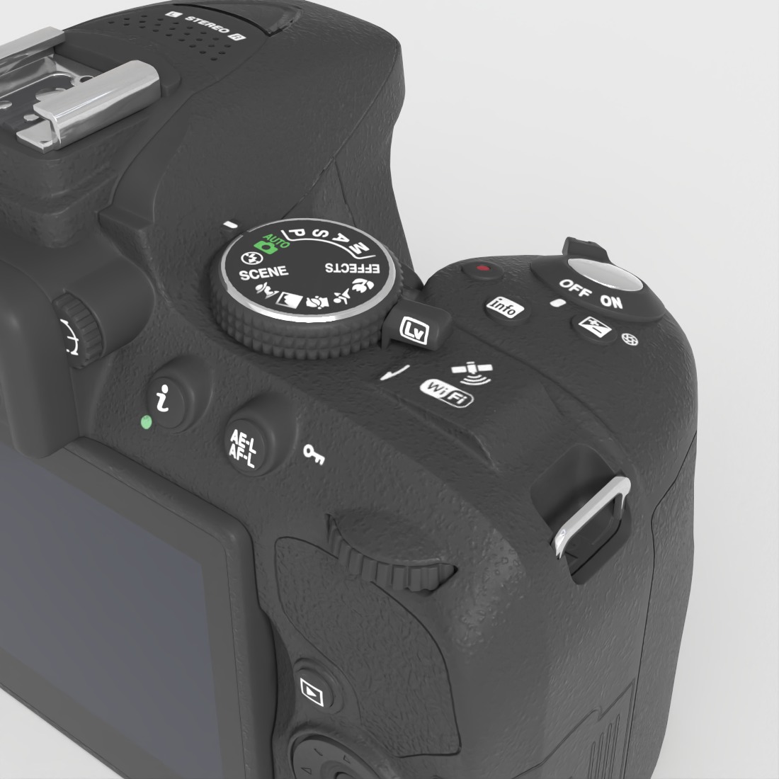 NIKON D5300 DSLR CAMERA Low-poly 3D model_7