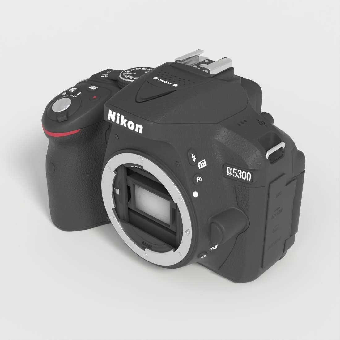 NIKON D5300 DSLR CAMERA Low-poly 3D model_4