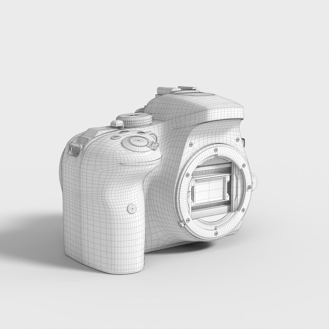 NIKON D5300 DSLR CAMERA Low-poly 3D model_9