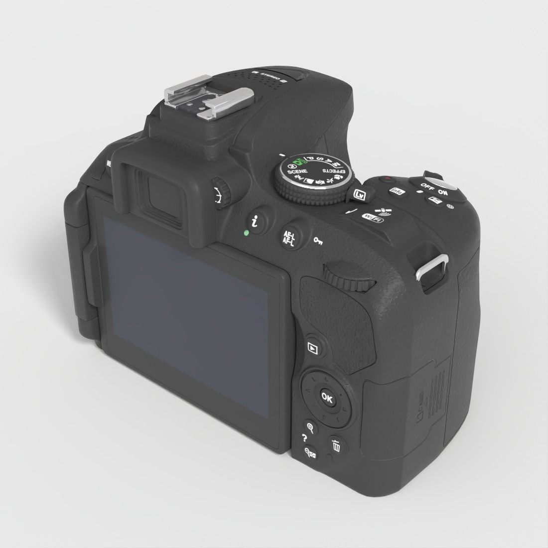 NIKON D5300 DSLR CAMERA Low-poly 3D model_5