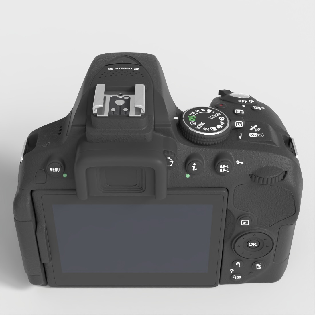 NIKON D5300 DSLR CAMERA Low-poly 3D model_6