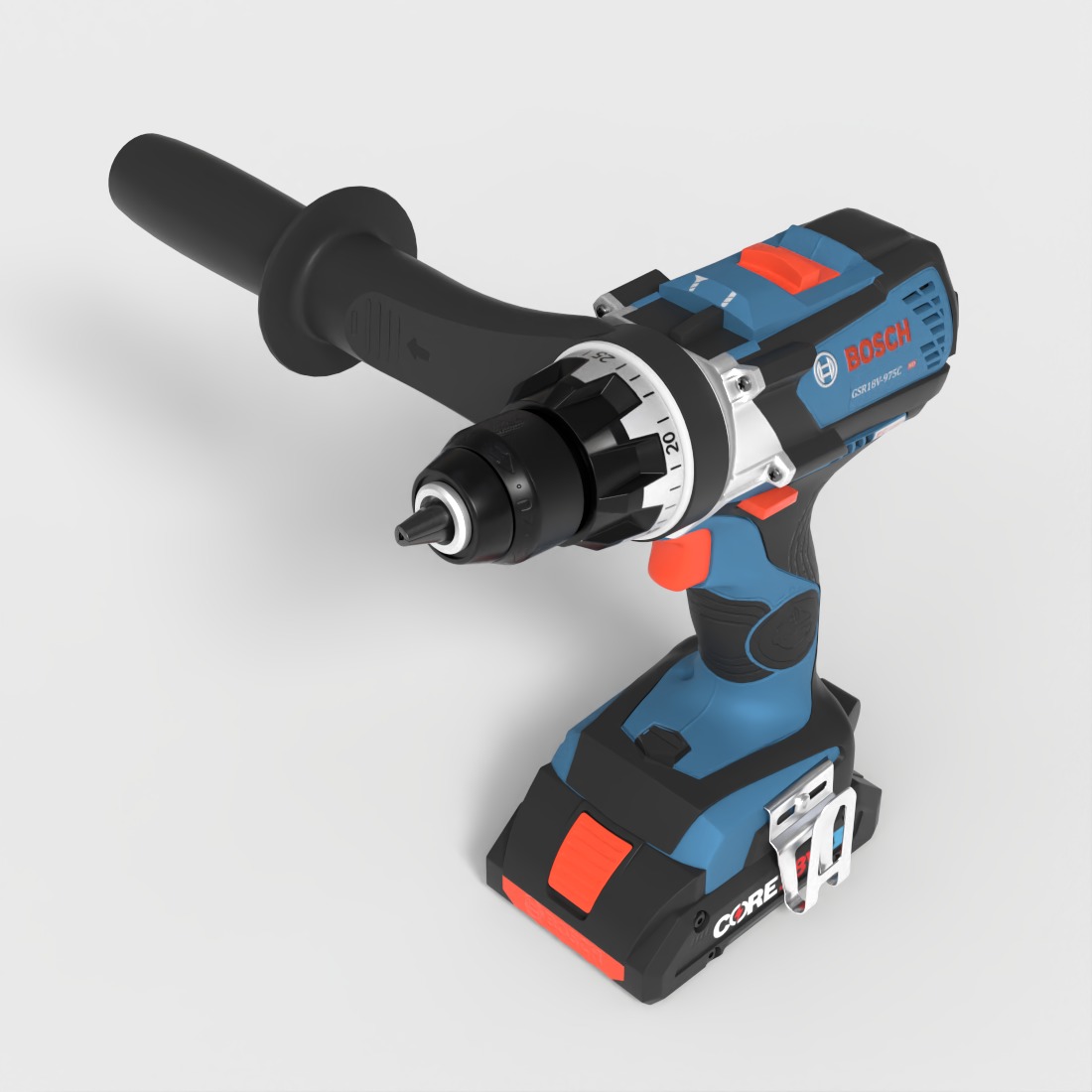 BOSCH BRUSHLESS DRILL MACHINE Low-poly 3D model_4