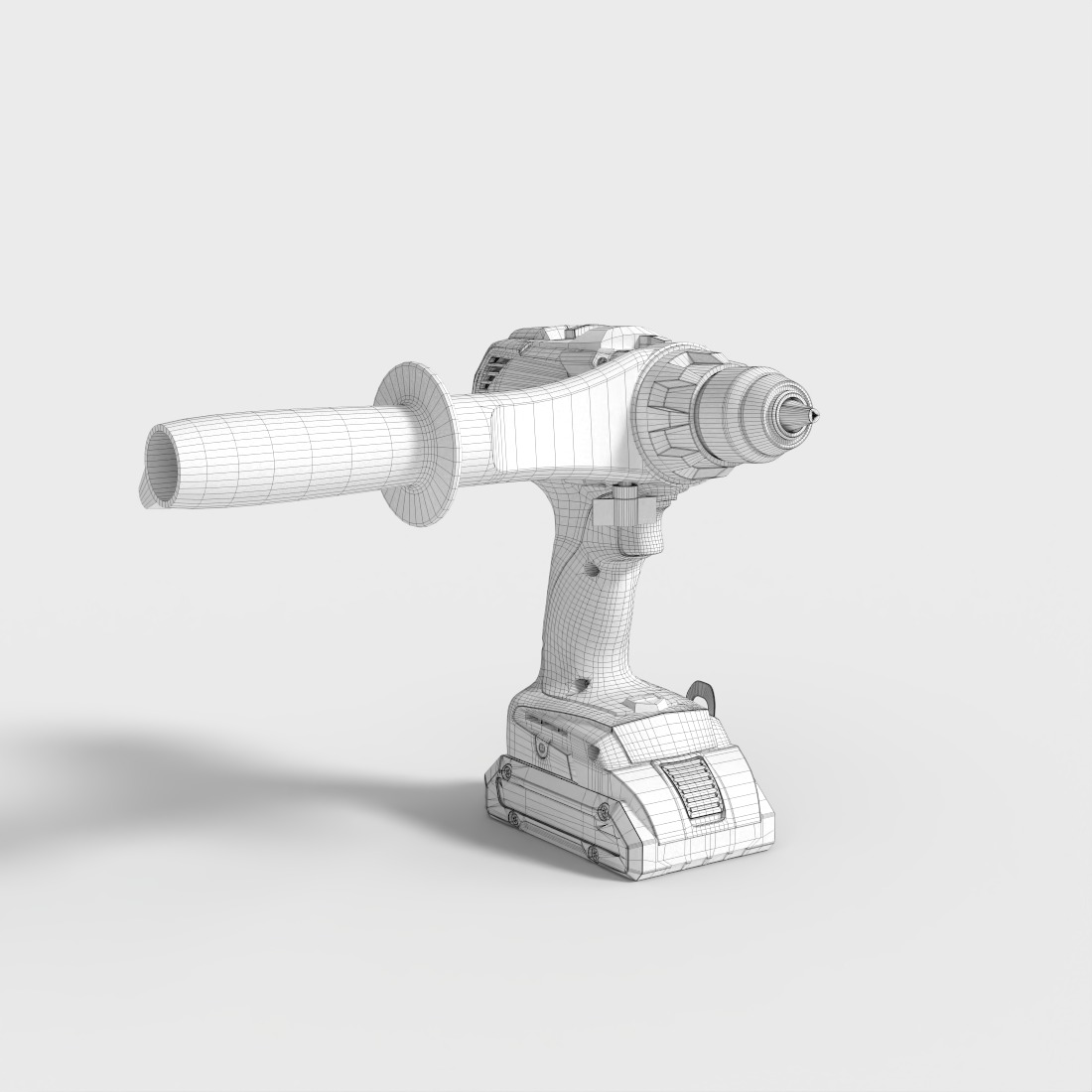 BOSCH BRUSHLESS DRILL MACHINE Low-poly 3D model_7