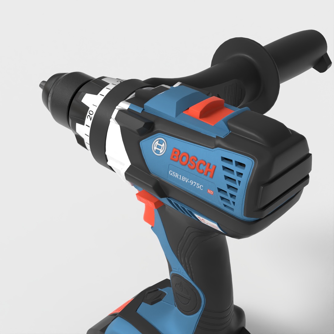 BOSCH BRUSHLESS DRILL MACHINE Low-poly 3D model_5