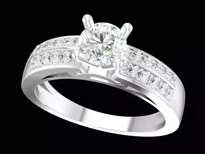 6011 EngagementRings white gold 5mm diamond women ring