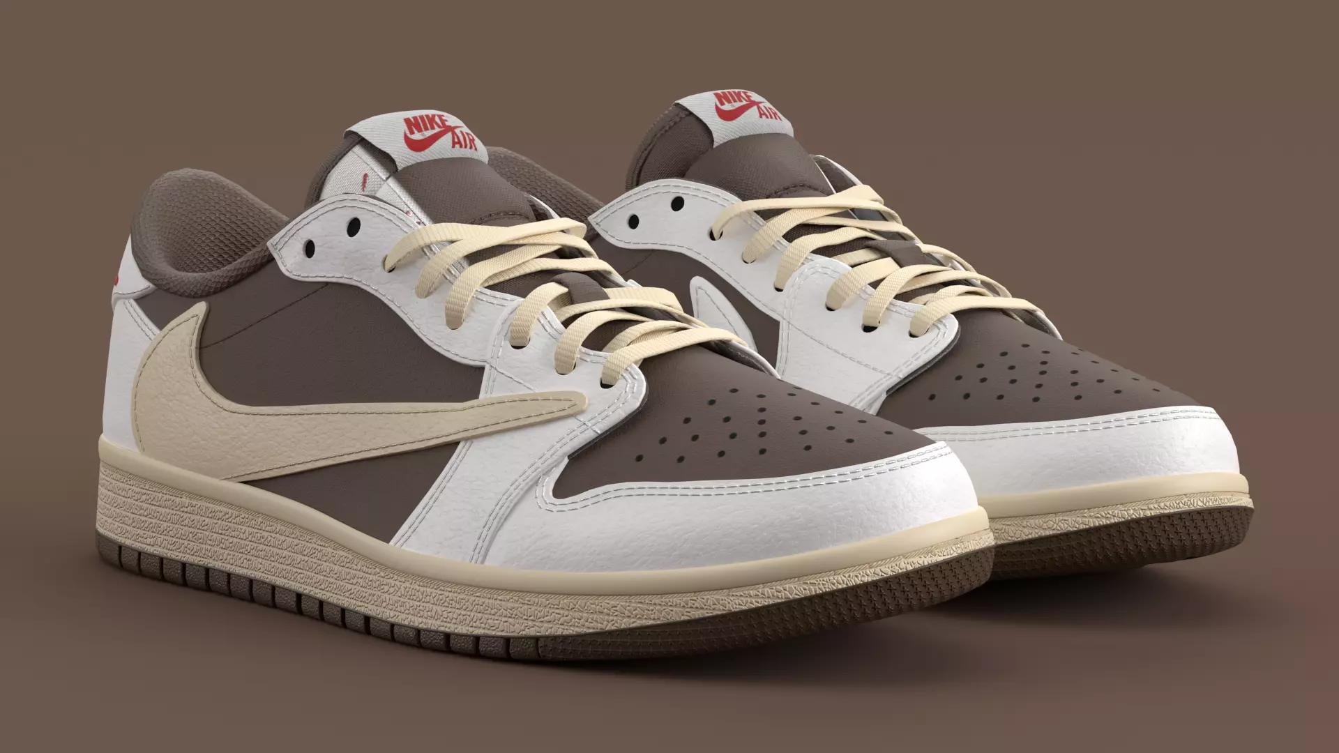 Fragment x Air Jordan Reverse Mocha Low-poly 3D model
