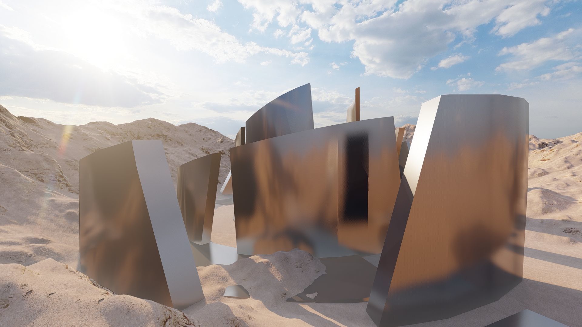 Futuristic Desert Retreat- Modern Oasis 3D model_4