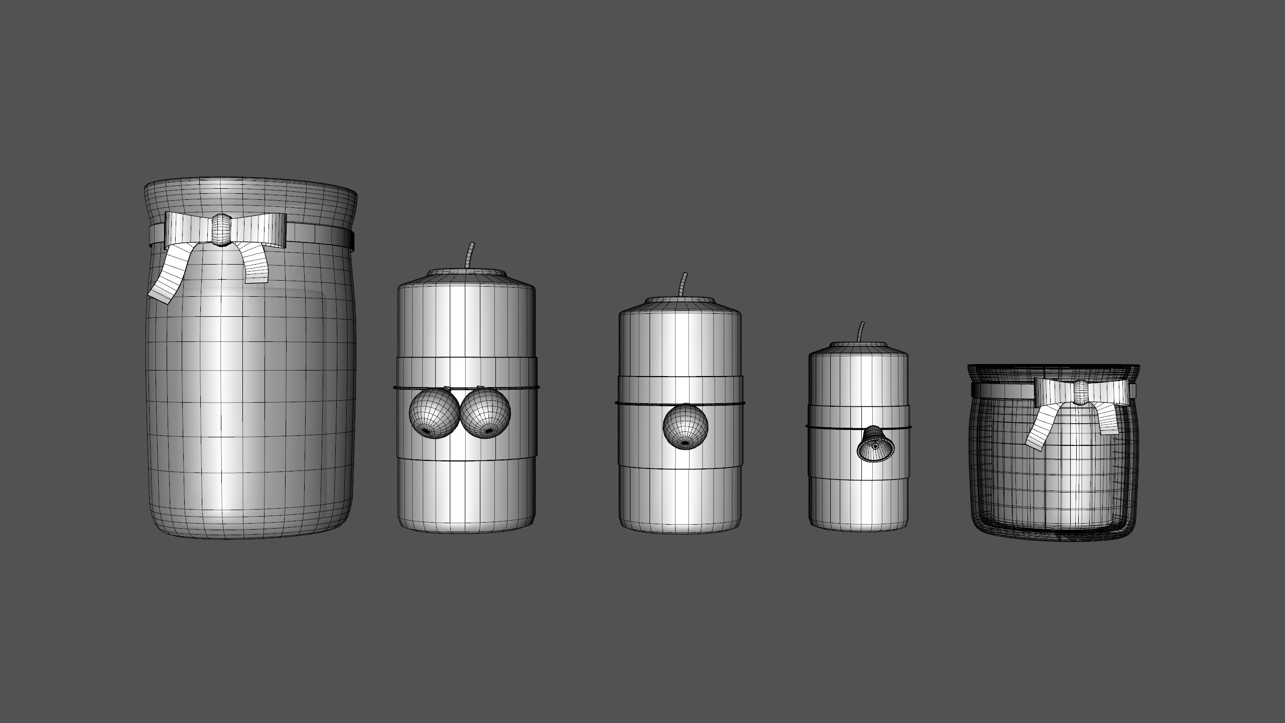 Christmas Candle Pack Low-poly 3D model_8