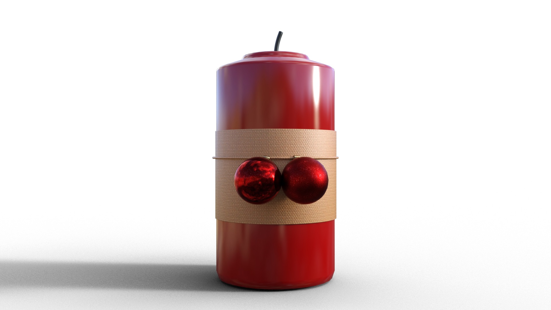 Christmas Candle Pack Low-poly 3D model_3