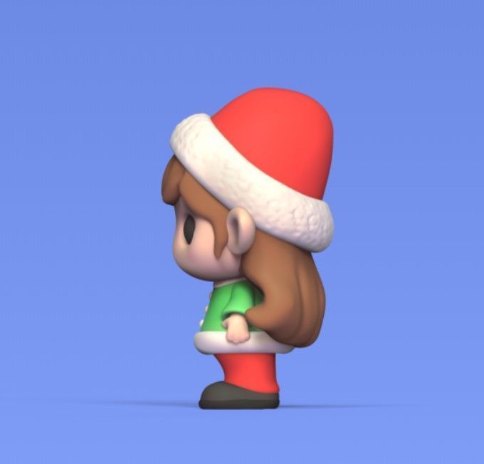 Xmas Girl 3D print model_3