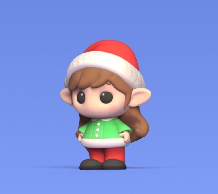 Xmas Girl 3D print model_2