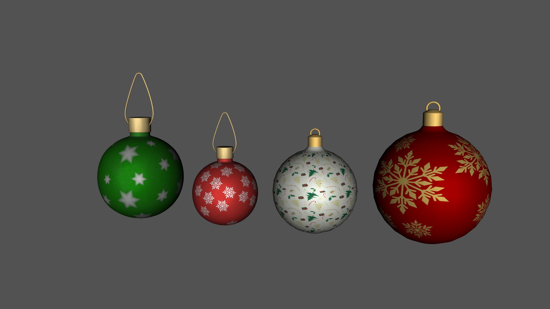 Christmas Ball Pack Low-poly 3D model_9