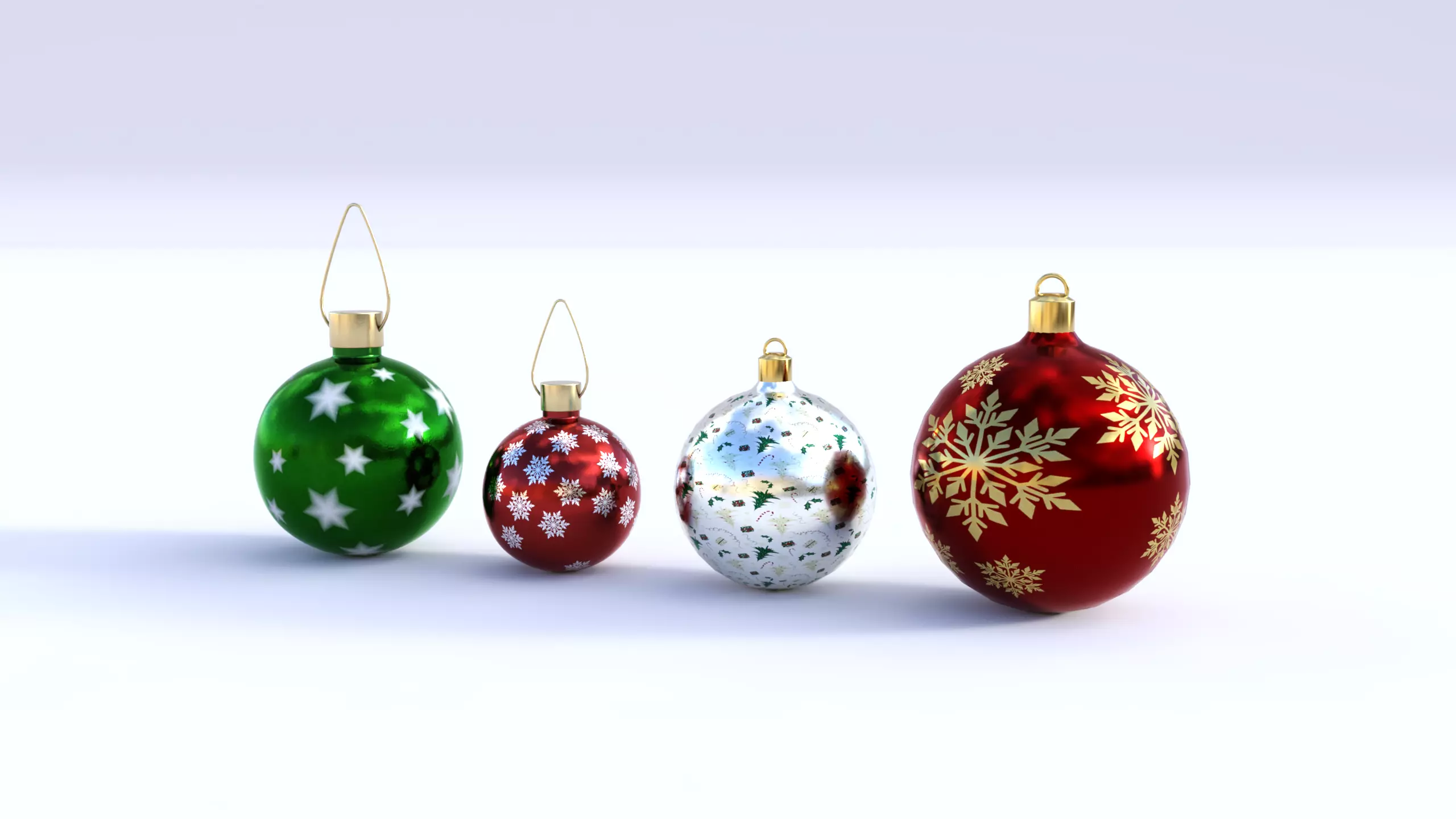 Christmas Ball Pack Low-poly 3D model_0