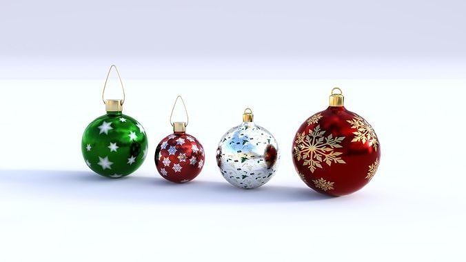 Christmas Ball Pack Low-poly 3D model