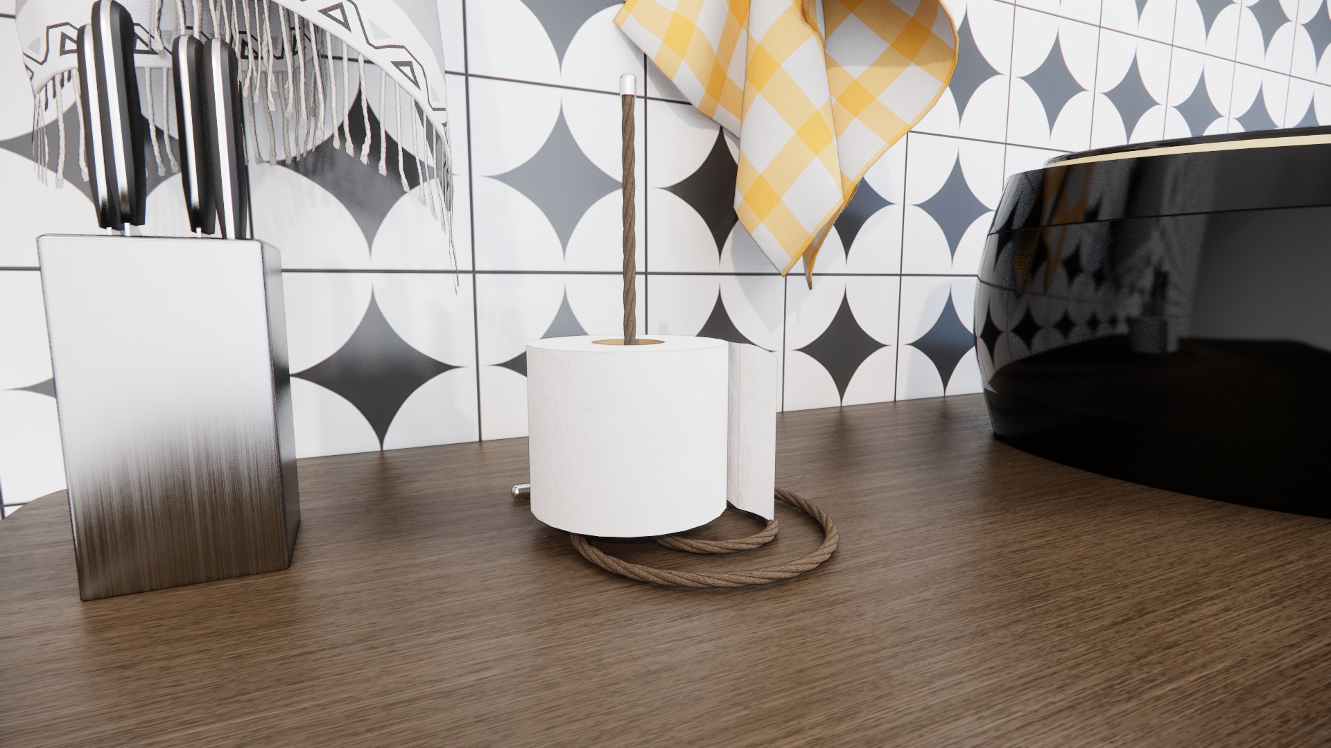 Kitchen Tissue Roll Holder - Rope Design 3D print model_2