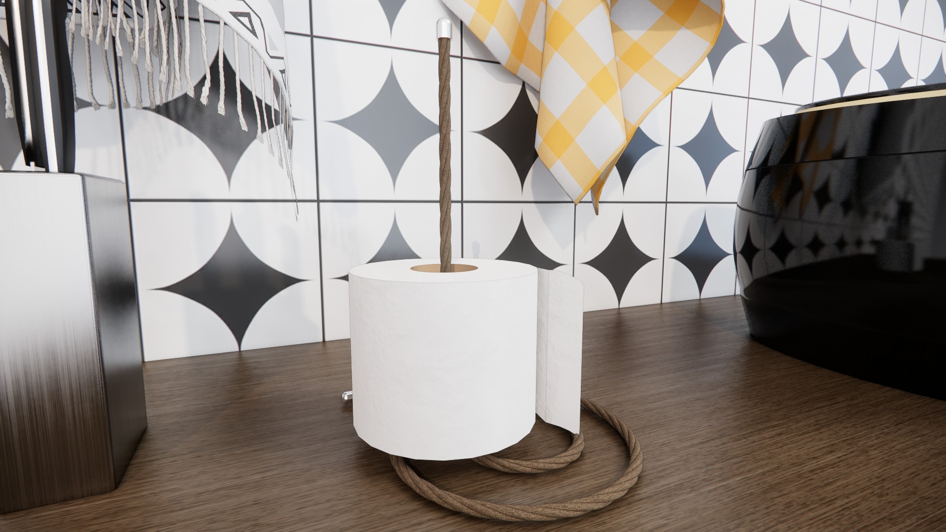 Kitchen Tissue Roll Holder - Rope Design 3D print model_1