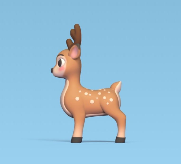 Cartoon Deer 3D print model_3