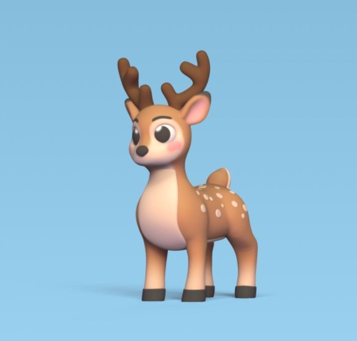 Cartoon Deer 3D print model_2