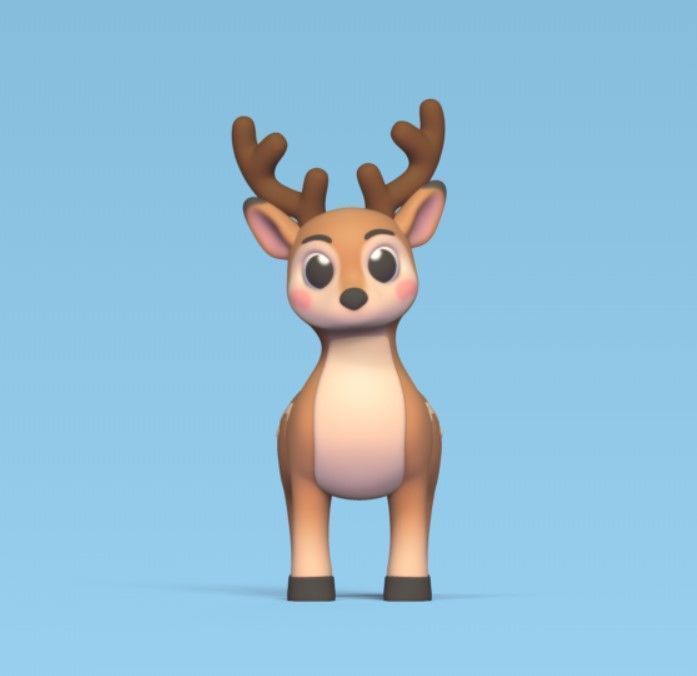 Cartoon Deer 3D print model_1