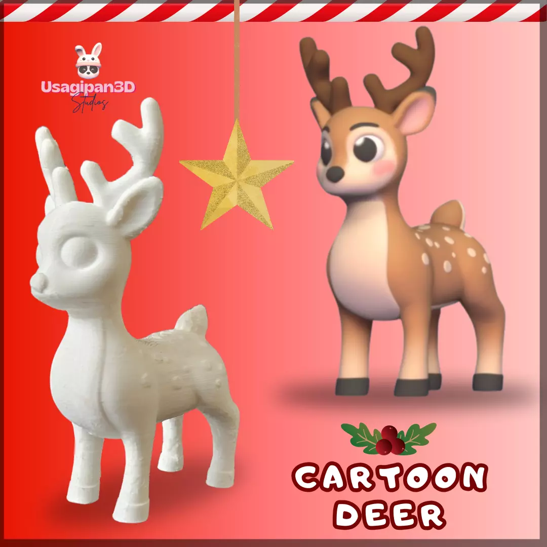 Cartoon Deer 3D print model_0