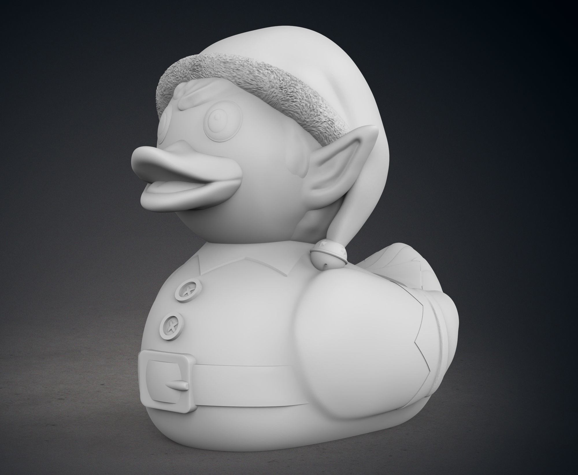 Cute Santas Elf Rubber Duck 3D print model_3