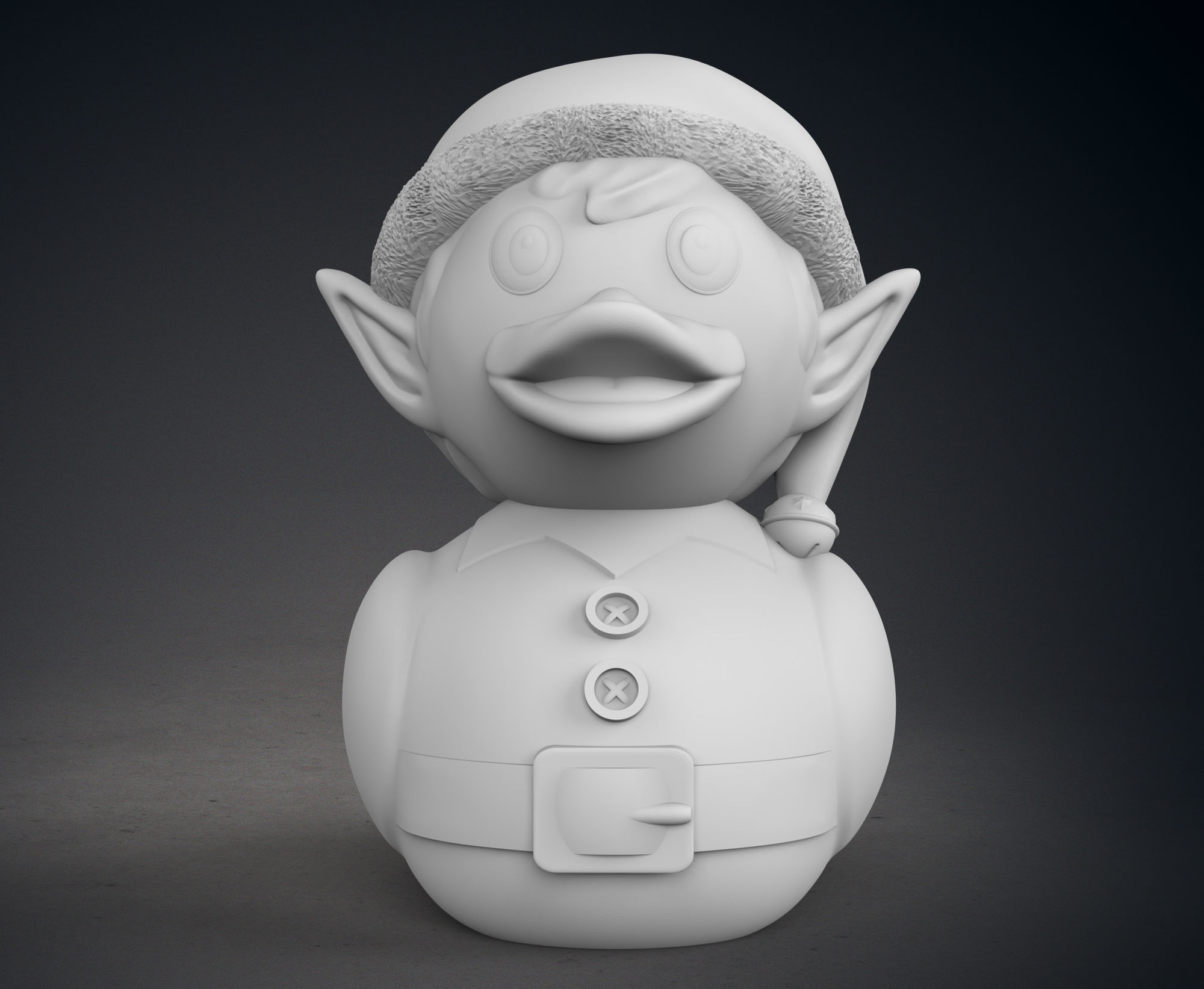 Cute Santas Elf Rubber Duck 3D print model_10