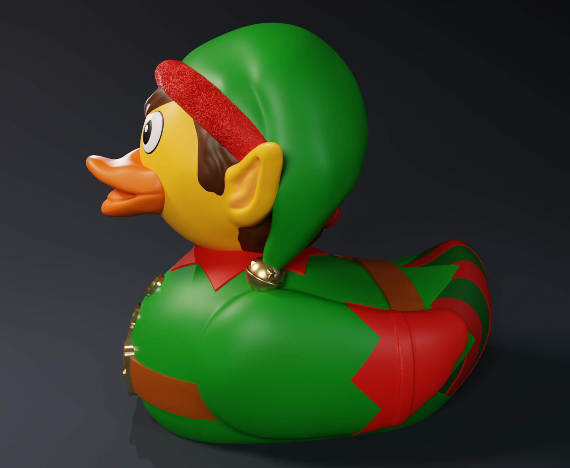 Cute Santas Elf Rubber Duck 3D print model_1