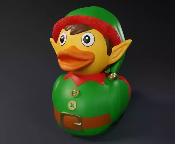 Cute Santas Elf Rubber Duck 3D print model